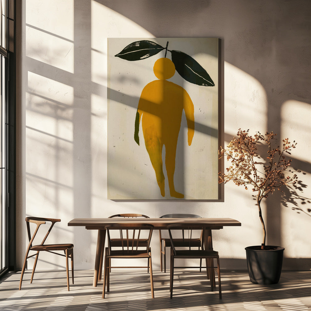Orangenblatt Figur | Leinwand