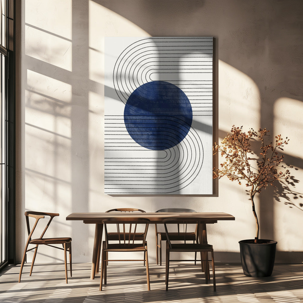 Blaue Eclipse-Linien | Leinwand