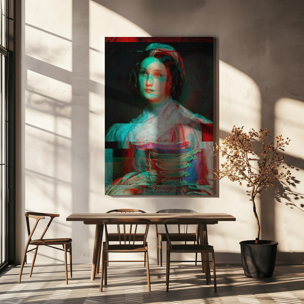 Glitched Portrait einer Frau | Leinwand