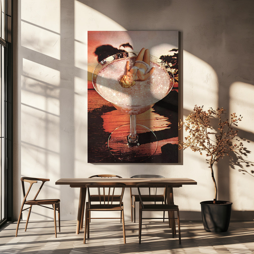 Glitzer Pink Margarita | Leinwand