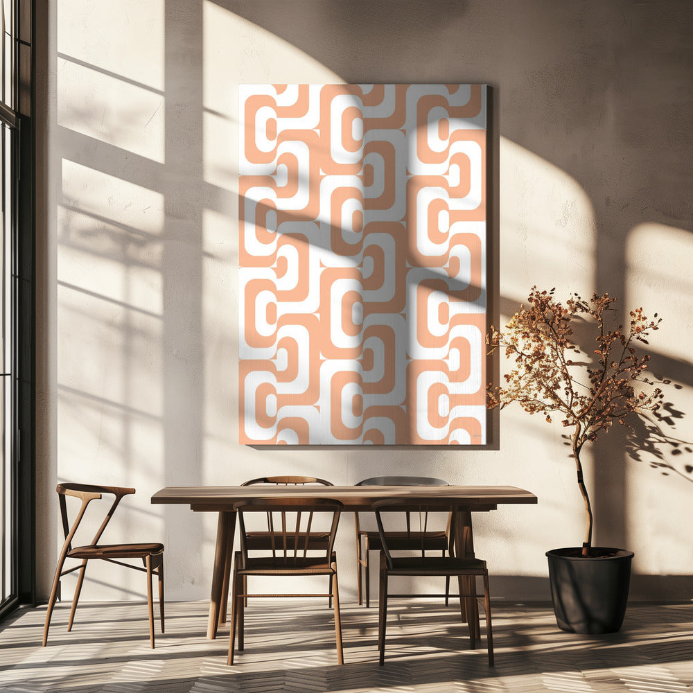 Retro-Muster Pfirsich Flaum | Leinwand