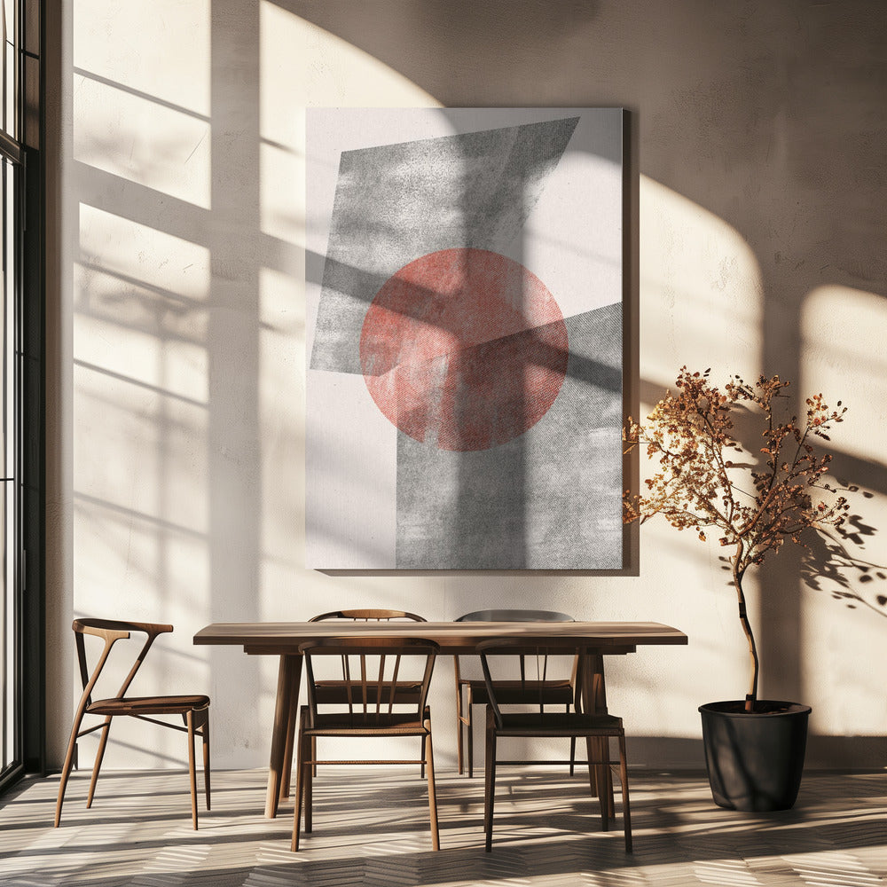 Rotes geometrisches modernes Objekt | Leinwand