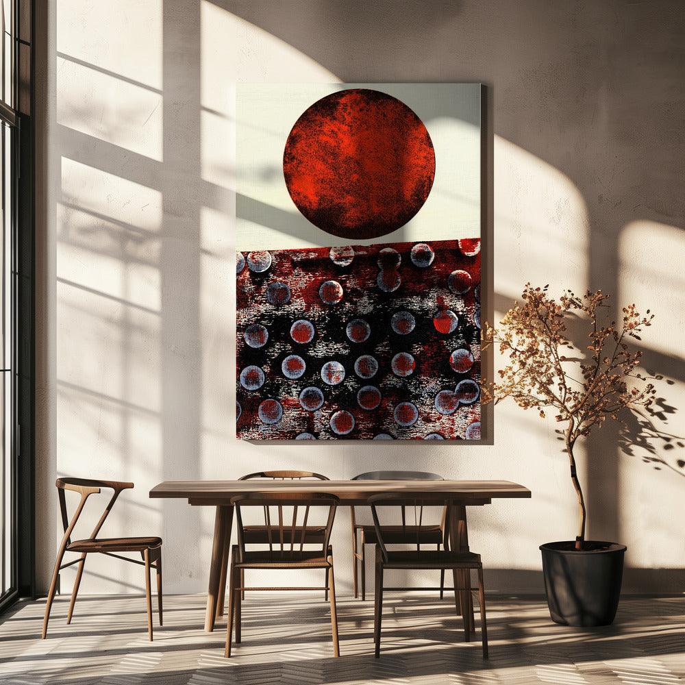 Abstraktes Kunstwerk mit geometrischer Komposition | Leinwand