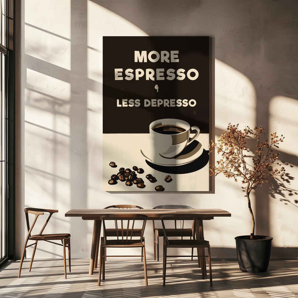 Mehr Espresso - Weniger Depresso | Leinwand
