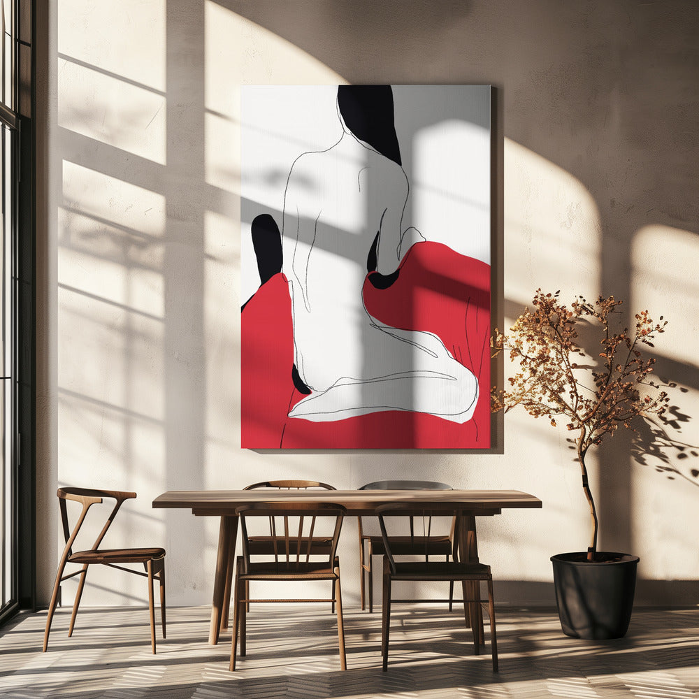 Aktfigur in dynamischer Pose | Leinwand