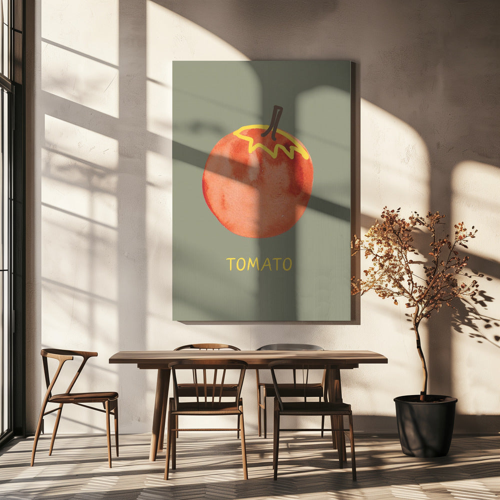 Tomate in Grün | Leinwand