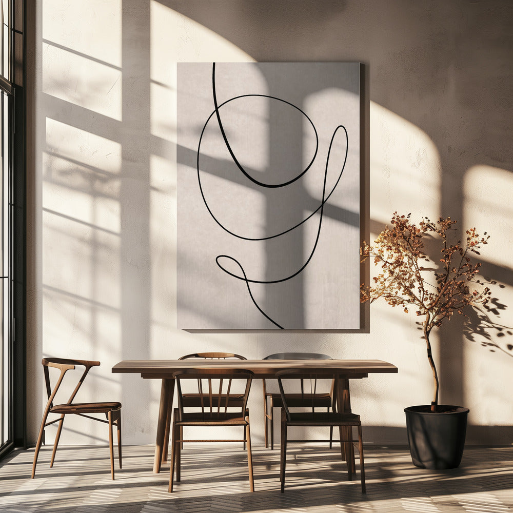 Minimal Line Art Abstrakte Zeichnung 01 | Leinwand
