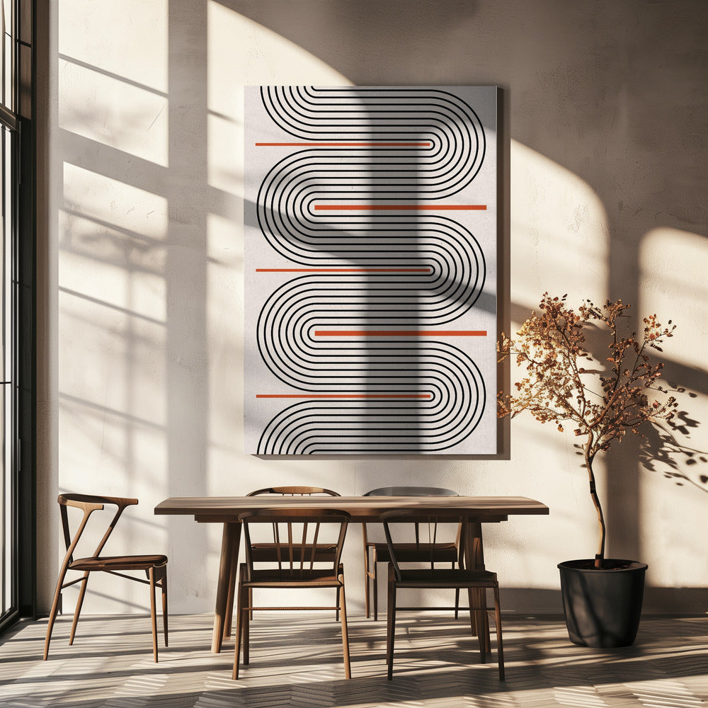 Gebogener Rhythmuspfad | Leinwand