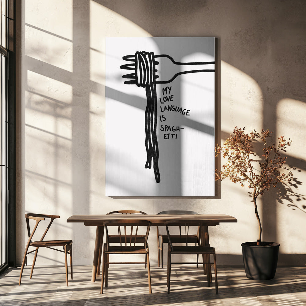 Spaghetti-Liebessprache | Leinwand