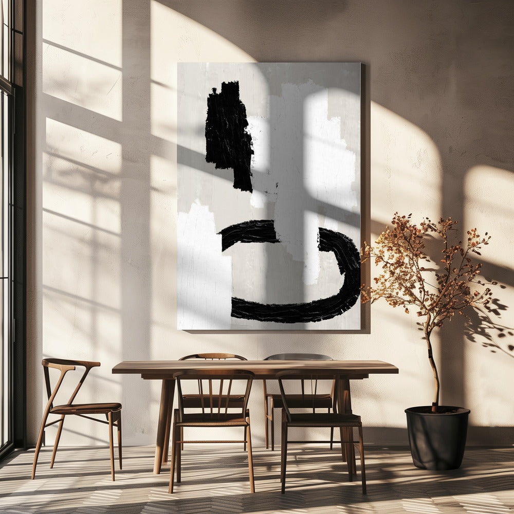 Monochrome Striche | Leinwand