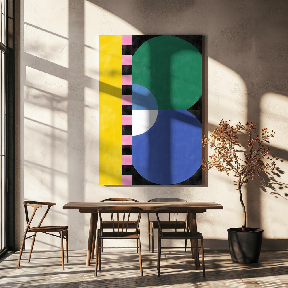 Bunter Geometrieblock und Formen | Leinwand