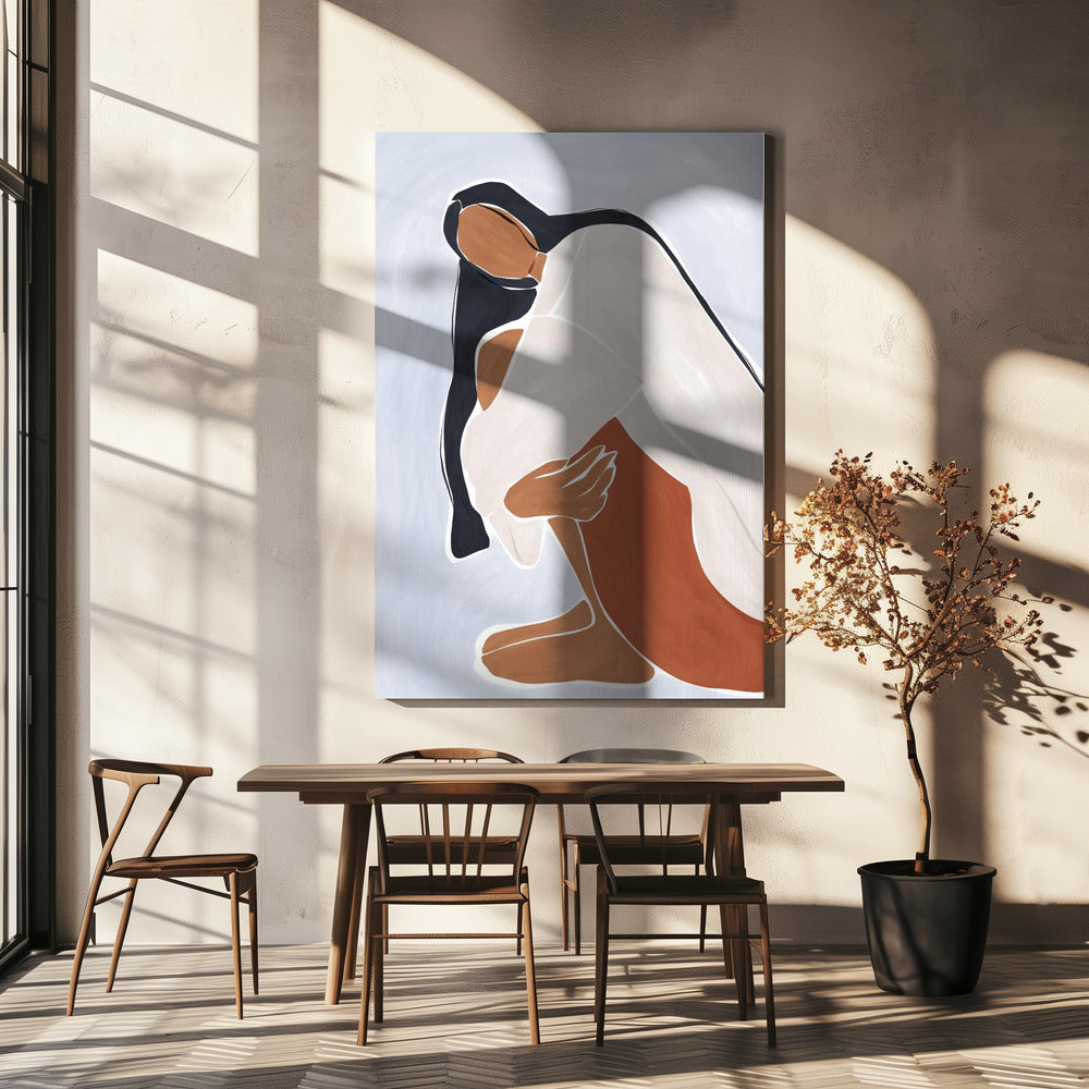 Woman Embracing Herself Print By Ivy Green Illustrations | Canvas
