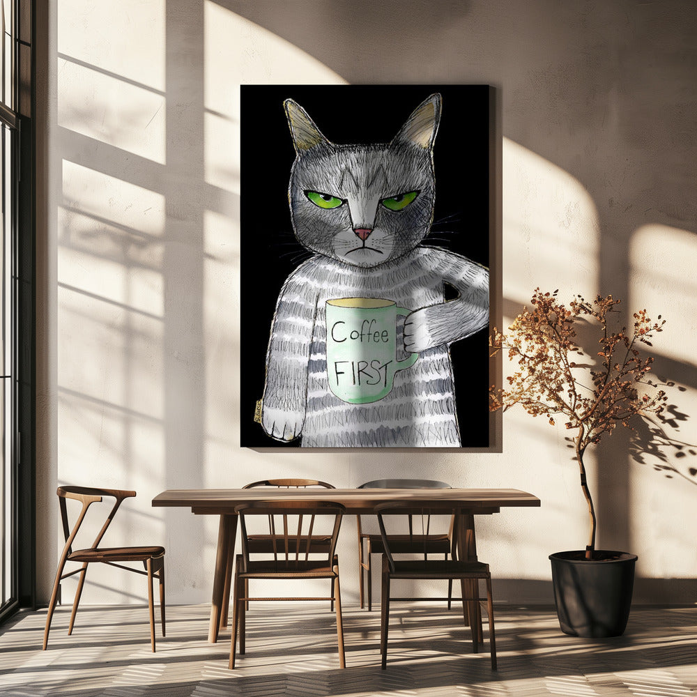 Kaffeekatze | Leinwand