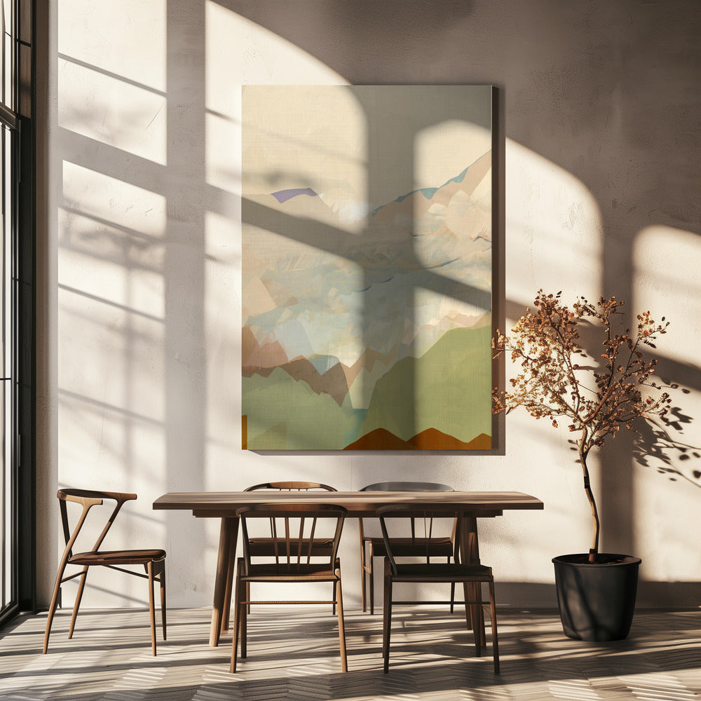 Pfirsichfarbene Bergkette 3 | Leinwand