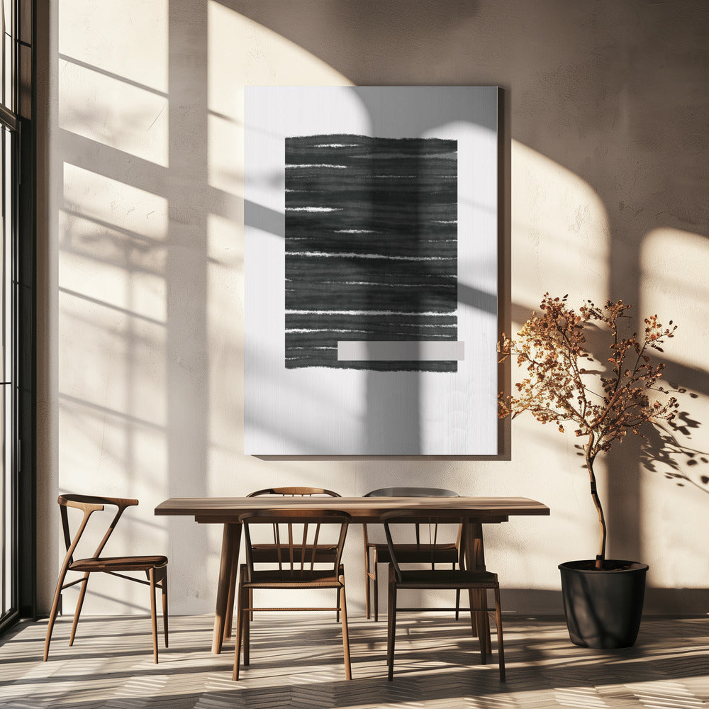 black Horizontal Brushstrokes | Canvas