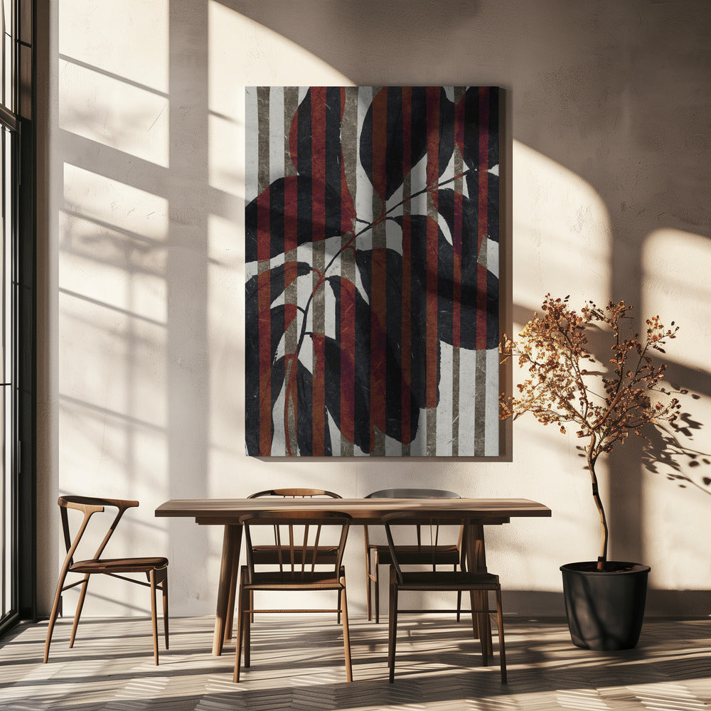 Gestreiftes Botanisches | Leinwand
