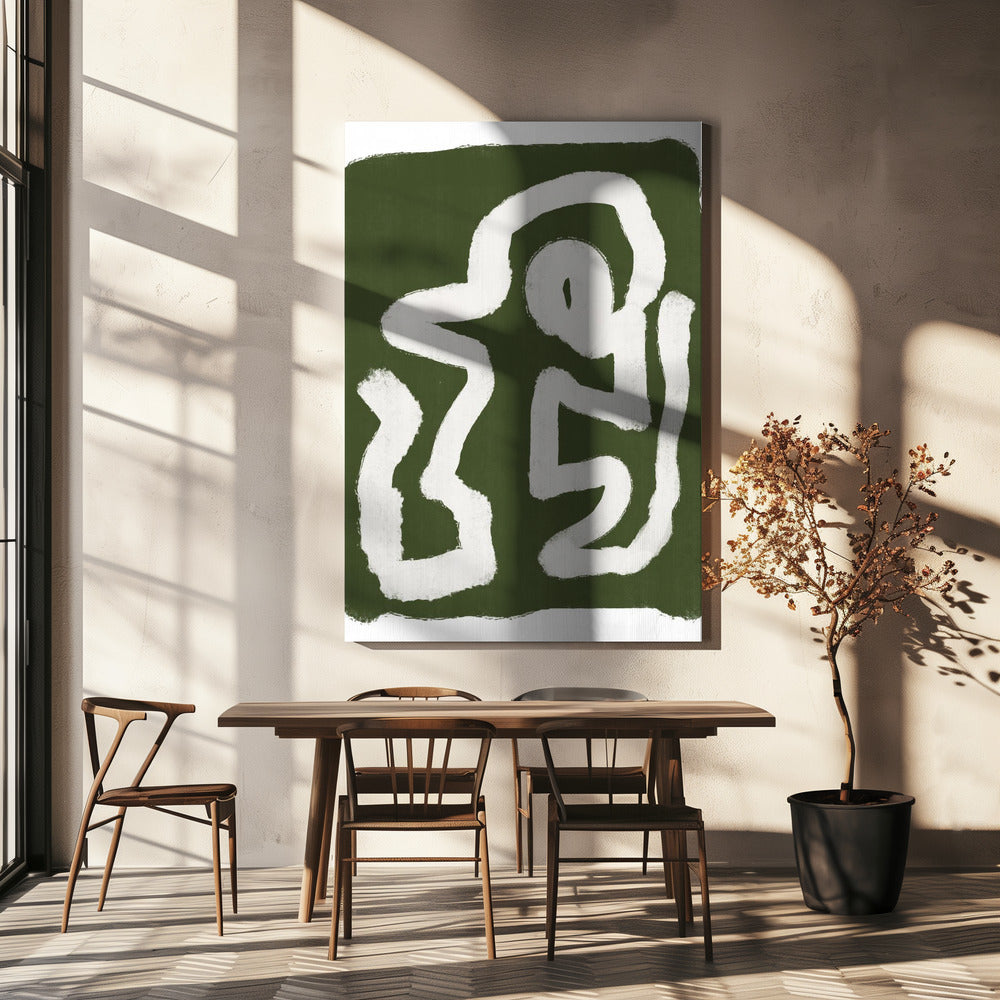 Abstrakte grüne Linien 3 | Leinwand