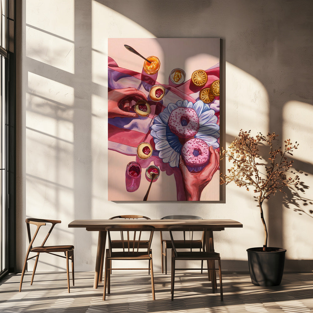 Mittwochs essen wir Pink | Leinwand