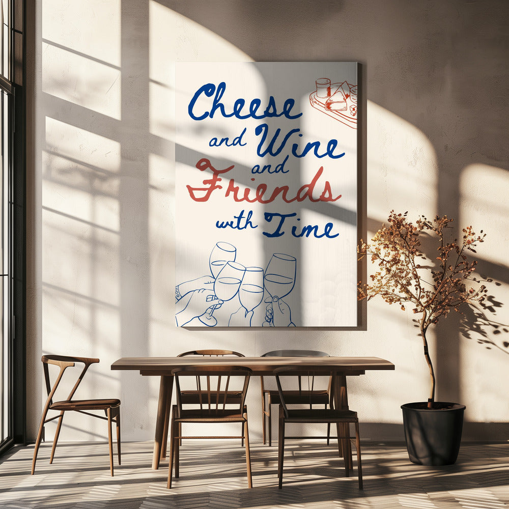 Cheese and wine..., Text + Illustration | Canvas