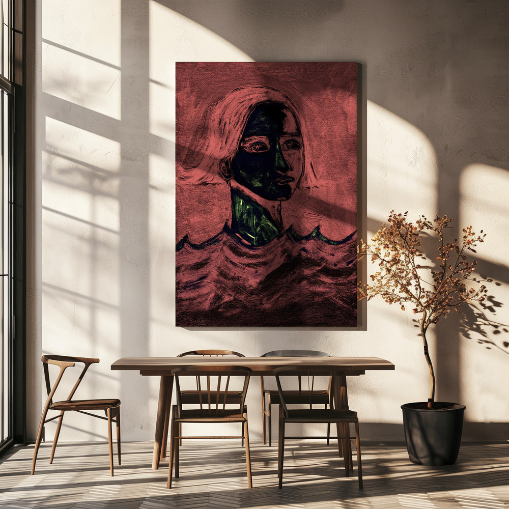 Der Schwimmer Pink | Leinwand