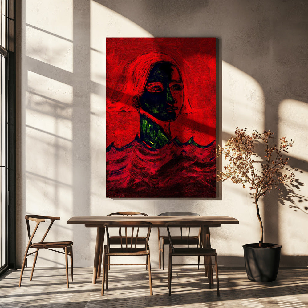 Der Schwimmer Rot | Leinwand