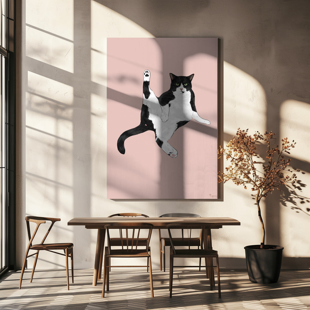 Katze in einer lustigen Pose | Leinwand