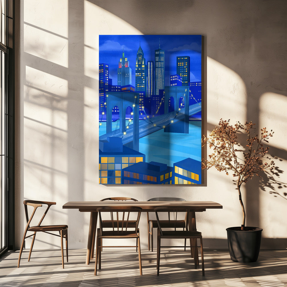 New York bei Nacht | Leinwand