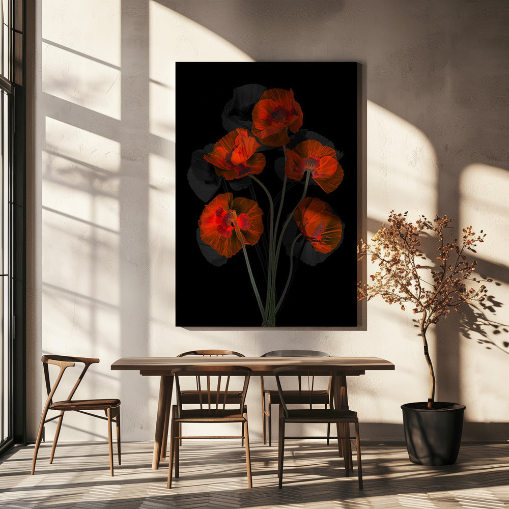 Eisiger roter Mohn | Leinwand
