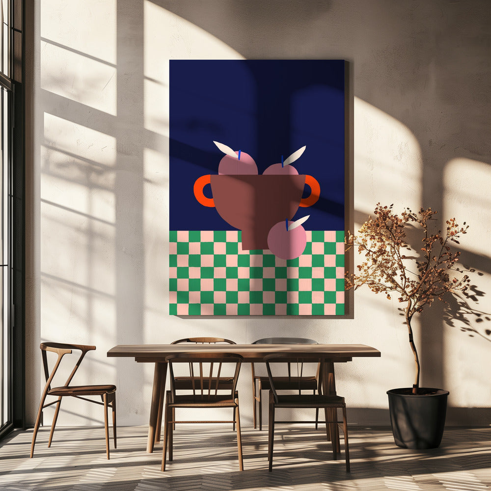 Obstschale mit rosa Äpfeln | Leinwand