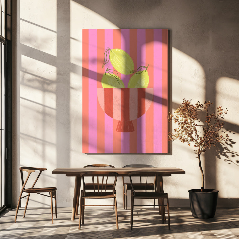 Schale mit Zitronen | Leinwand
