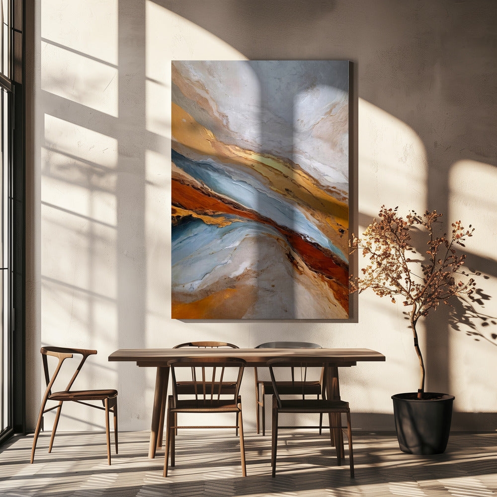 Goldene Horizontwellen | Leinwand