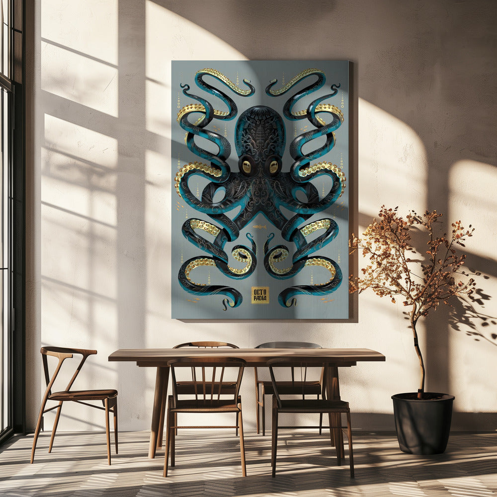 Octopus Black & Gold | Canvas