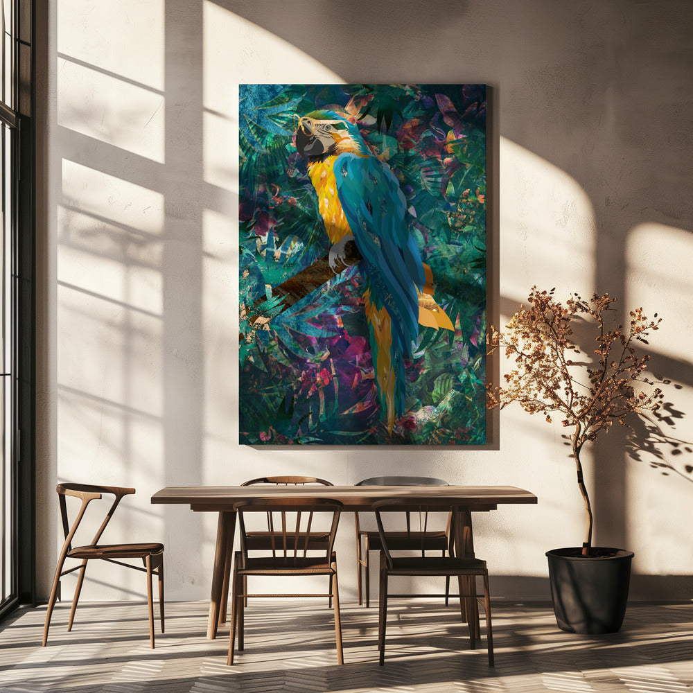 Tropical Floral Jungle - Macaw | Canvas