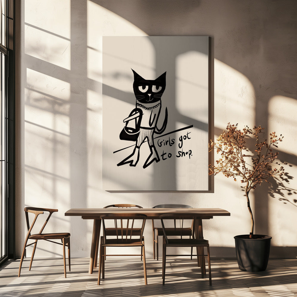 Cat shopping humour | Canvas
