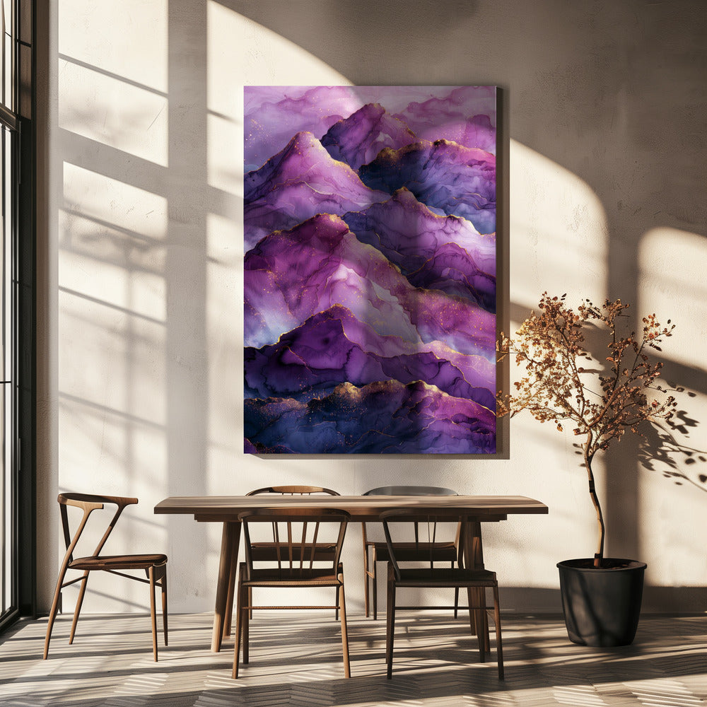 Magische Amethyst-Landschaftsgrafik (8) | Leinwand