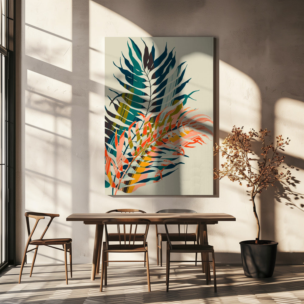 Bunte Palmblätter | Leinwand