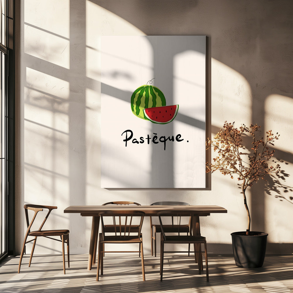 Moderne französische Obstkollektion "Wassermelone / Pastèque" | Leinwand