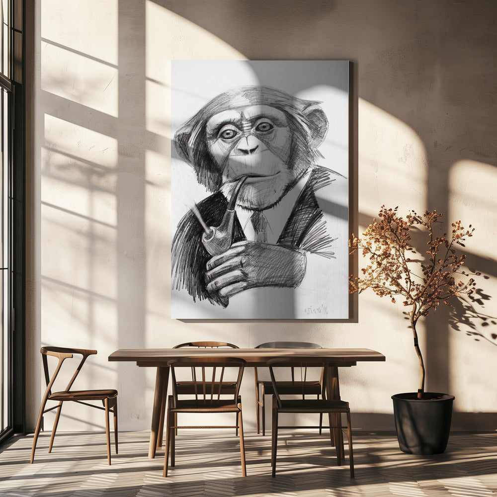 Anspruchsvoller Schimpanse | Leinwand