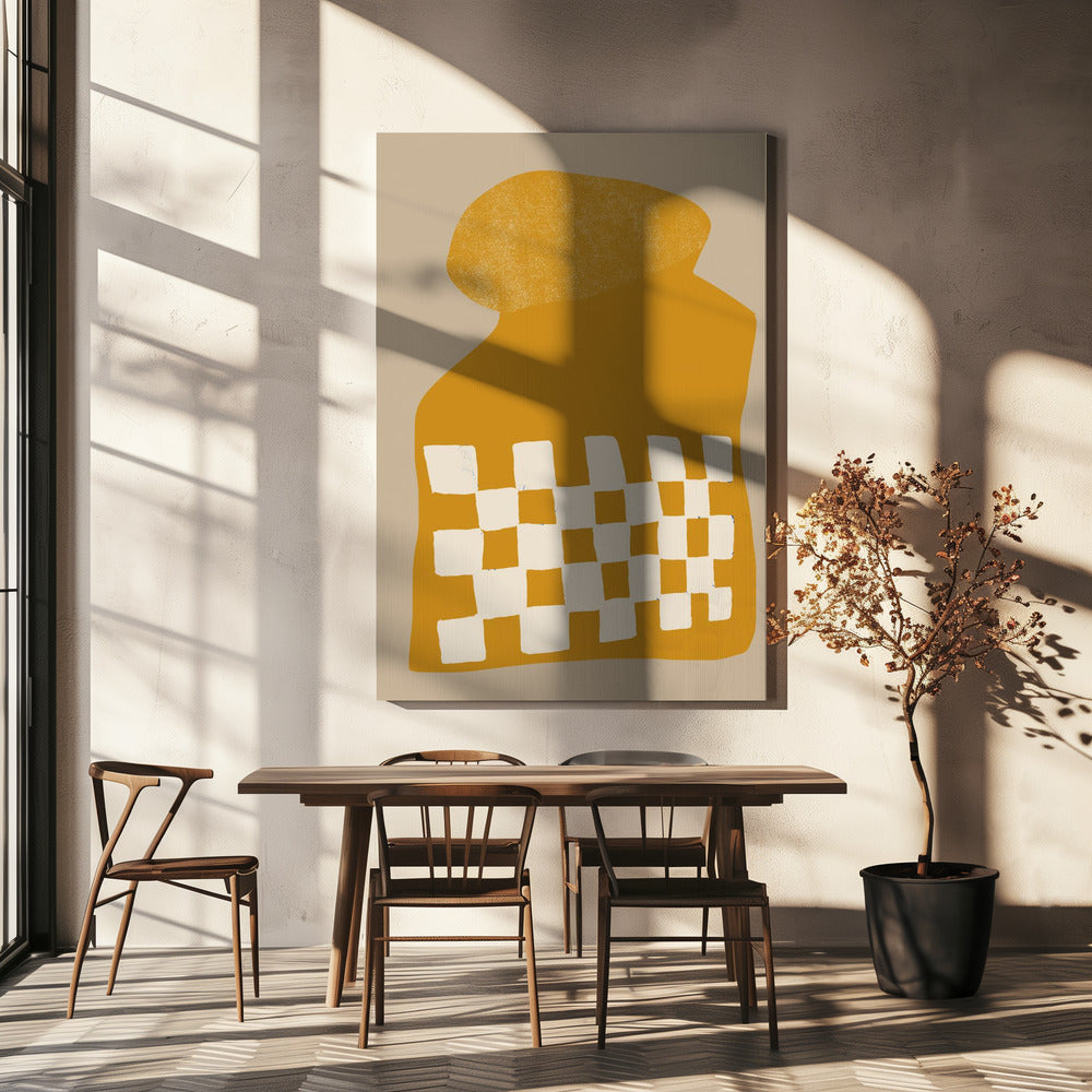 Goldene karierte Form | Leinwand