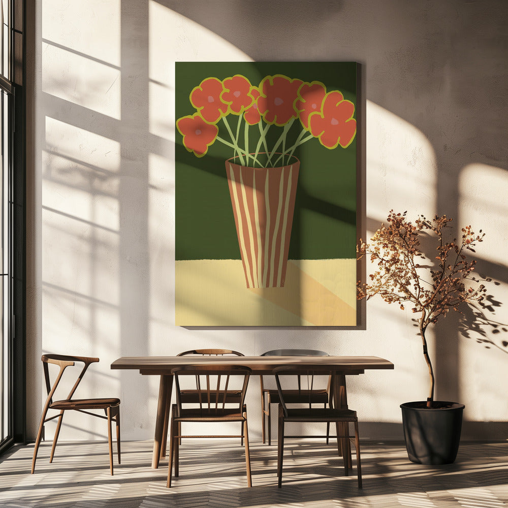 Vase mit Mohnblumen | Leinwand