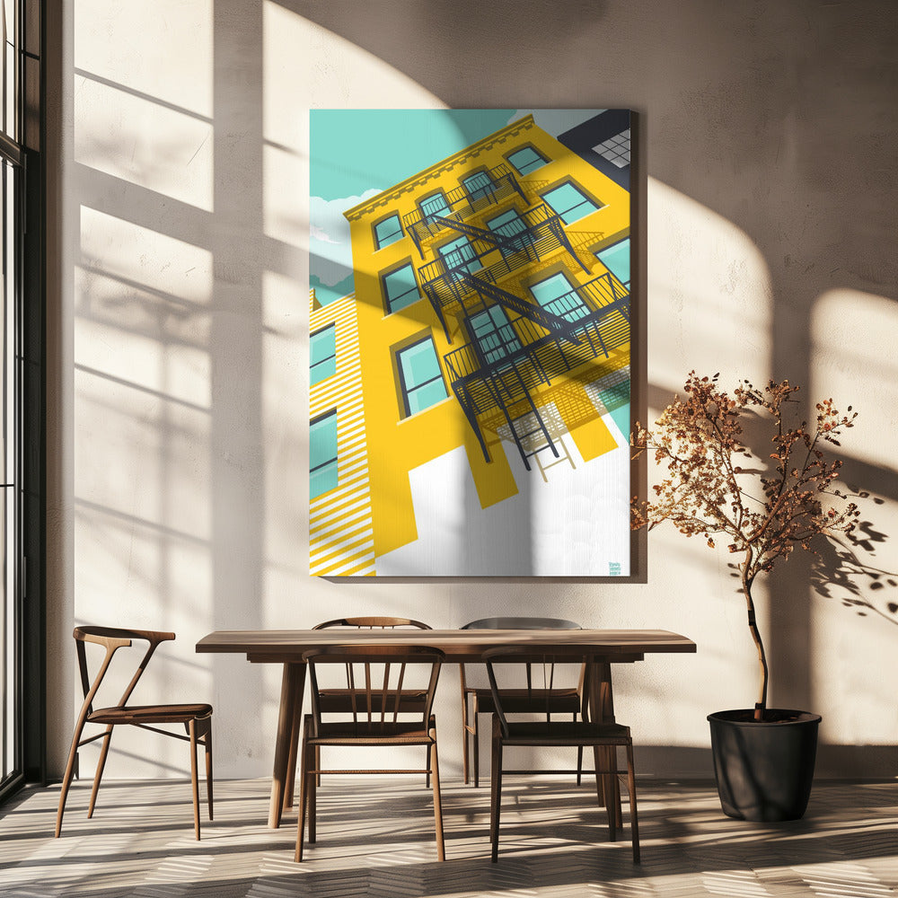 NYC Brooklyn Yellow | Canvas