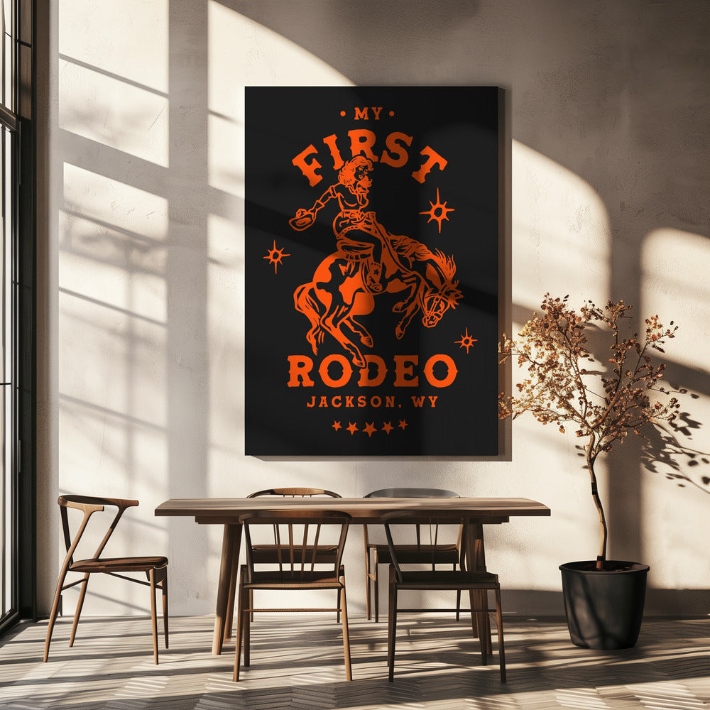 Mein erstes Rodeo Jackson Wyoming Reiten Cowgirl | Leinwand