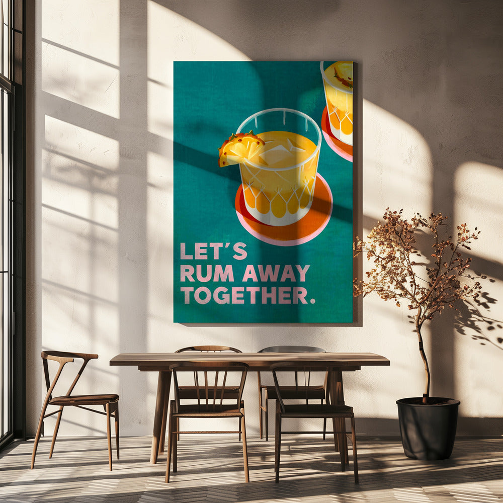 Rum Away Beach Bar Cocktail Kunst | Leinwand