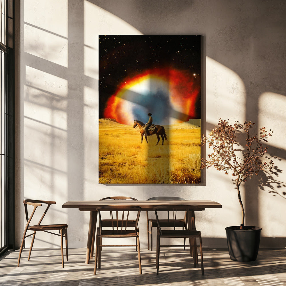 Nebel Cowboy | Leinwand