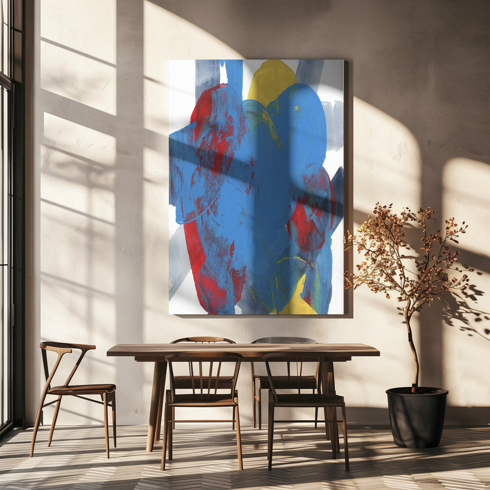 Abstrakte blau-rot-gelbe Formen 3 | Leinwand