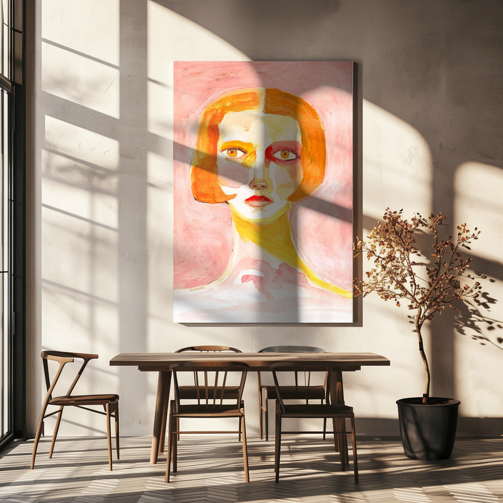 Dame mit Bob-Haarschnitt | Leinwand