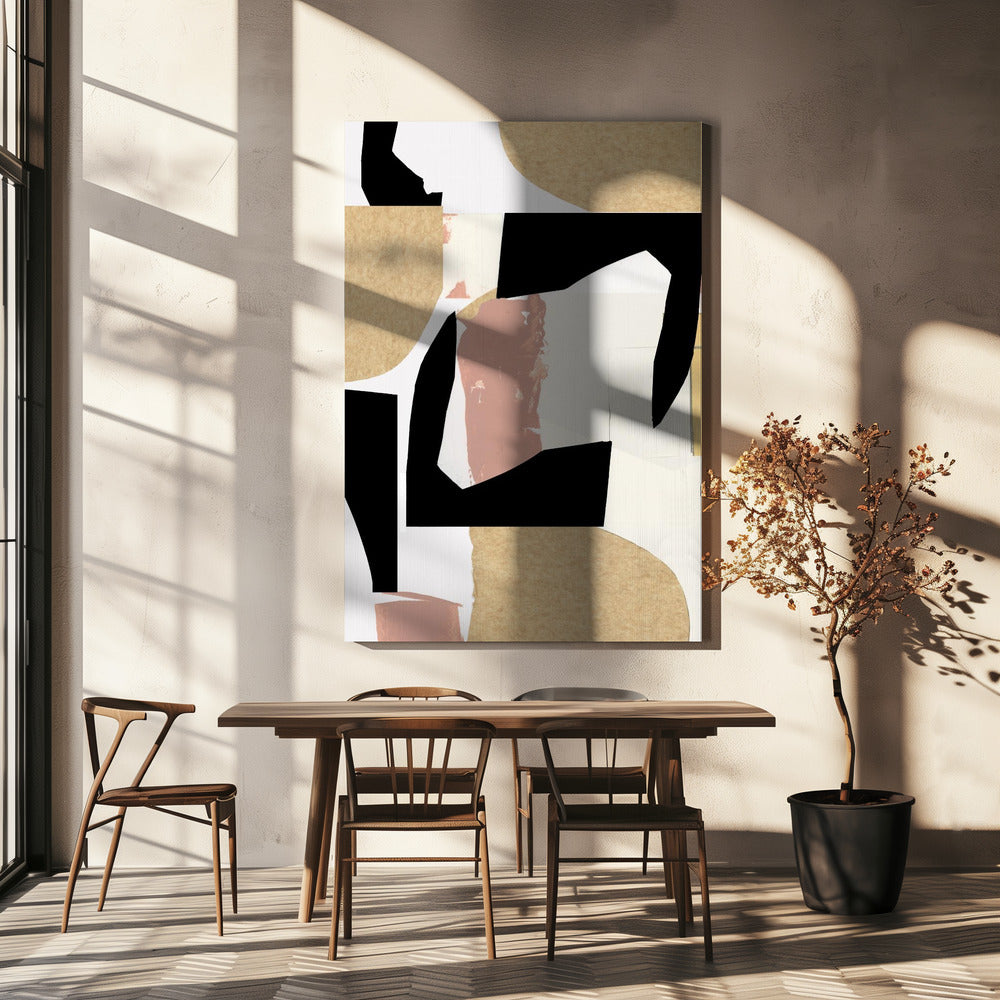Neutral Abstract Shapes On White 2 | Canvas