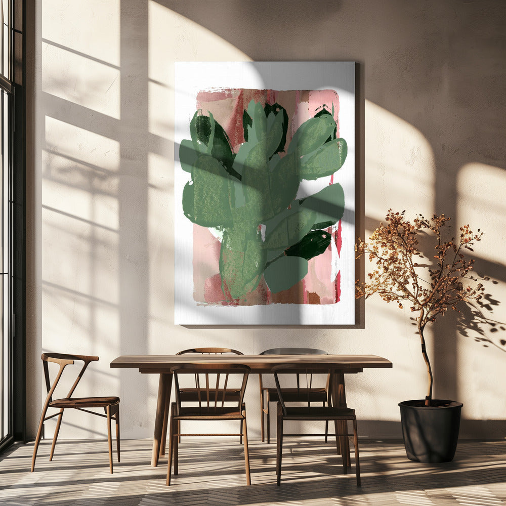 Kaktus Grün Rosa 3 | Leinwand