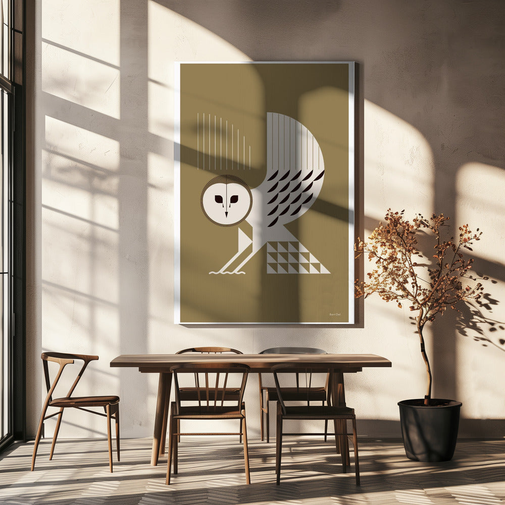 Golden Animals - Barn Owl (Gold) | Canvas