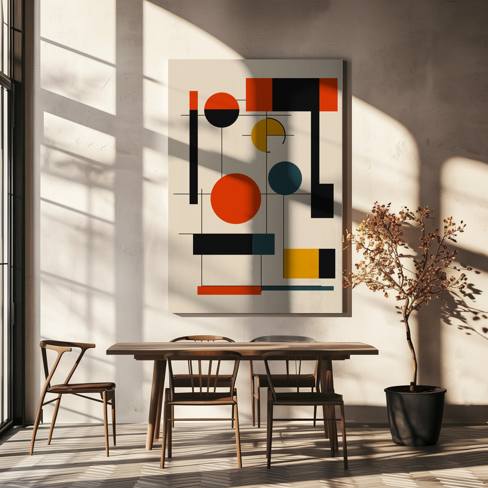Geometrische Formen und eine ausgewogene FarbpaletteGeometrische Harmonie | Leinwand
